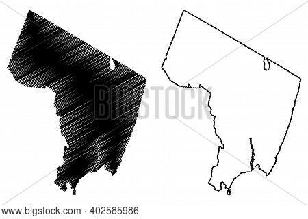 Bergen County, New Jersey (u.s. County, United States Of America, Usa, U.s., Us) Map Vector Illustra