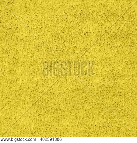 Seamless Illuminating Yellow Color Flat Plaster Wall With Lamb Or Shuba Pattern