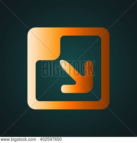 Right Corner Arrow. Gradient Gold Concept With Dark Background