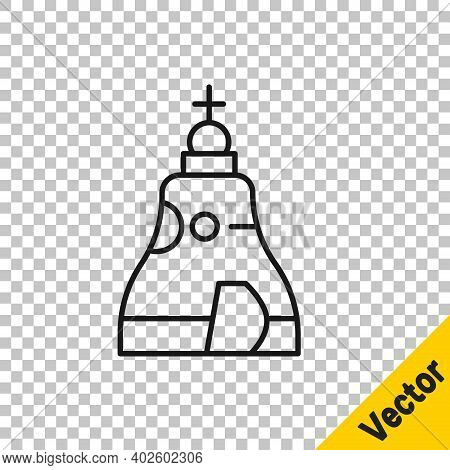 Black Line The Tsar Bell In Moscow Monument Icon Isolated On Transparent Background. Vector