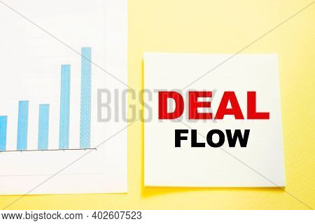 Business Text Deal Flow On A Refreshing Yellow Background With A Graph.