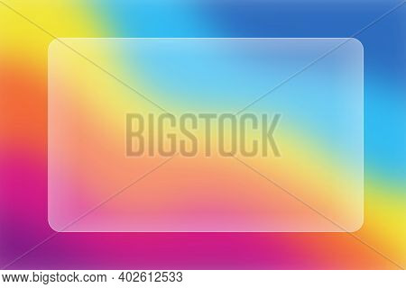 Vector Drawing. Glass Morphism. Abstract Bright Background.
