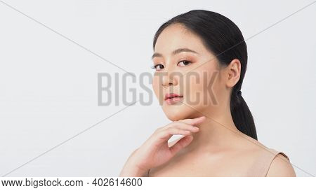 Young Asian Woman Beauty Face Make Up For Skincare Cosmetic