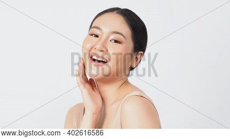 Young Asian Woman Beauty Face Make Up For Skincare Cosmetic