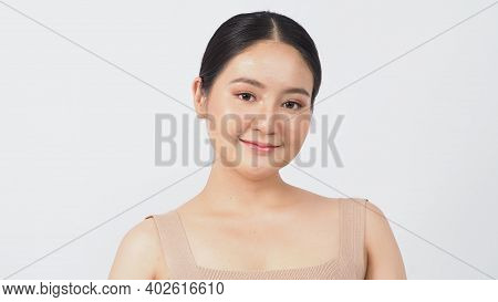 Young Asian Woman Beauty Face Make Up For Skincare Cosmetic