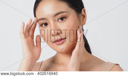 Young Asian Woman Beauty Face Make Up For Skincare Cosmetic