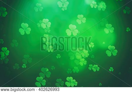 St Patricks Day Background Green Clover Leaf Bokeh Lights Defocused For St Patricks Day Celebration 
