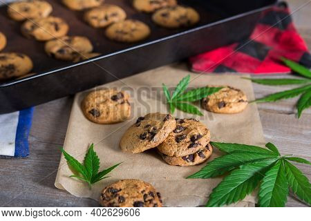 Fresh Cannabis Butter Cookies With Chocolate Chips