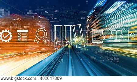 Compliance Theme With Abstract High Speed Technology Motion Blur