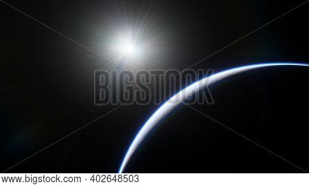 Planets And Galaxy, Science Fiction Illustration. Beauty Of Deep Space. Billions Of Galaxy In The Un