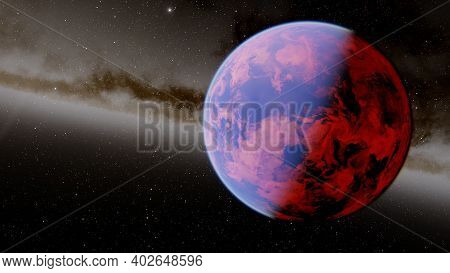 Planets And Galaxy, Science Fiction Illustration. Beauty Of Deep Space. Billions Of Galaxy In The Un
