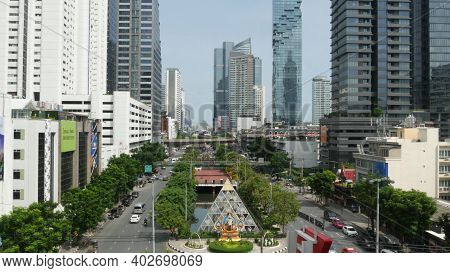Bangkok, Thailand - 13 July, 2019: Mahanakhon King Power Skyscraper In Modern Sathorn Financial Busi
