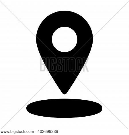 Black Location Icon Isolated On White Background From Education Collection. Black Location Icon Tren