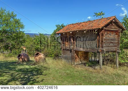 Outbuilding And Kvevri In The Georgian Village In Tbilisi, Georgia