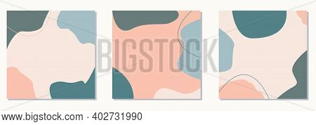 Abstract Wall Arts Handmade Vector Collection. Trendy Pastel Colors. Creative Cover Design Vector Fo