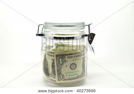 Bankovka jeden dolar stále zámek v jar.