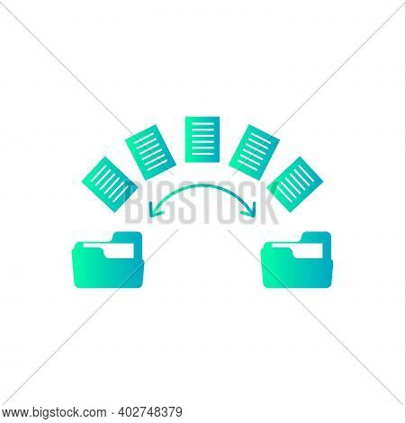 Share Folder Vector Color Gradent Icon On White Background, Stock Vector Illustration