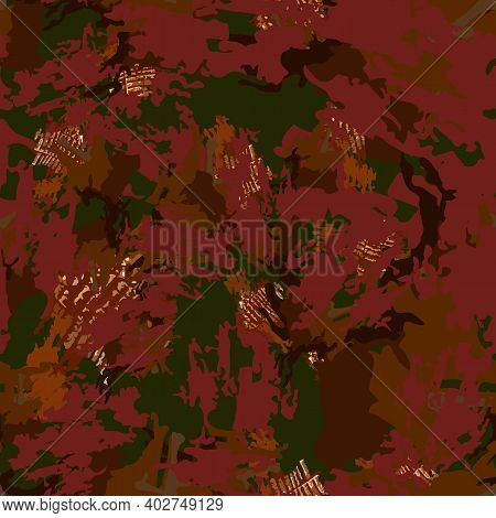 Ufo Camouflage Of Various Shades Of Red, Green And Brown Colors