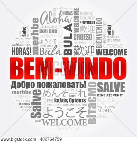 Bem-vindo (welcome In Portuguese) Word Cloud In Different Languages