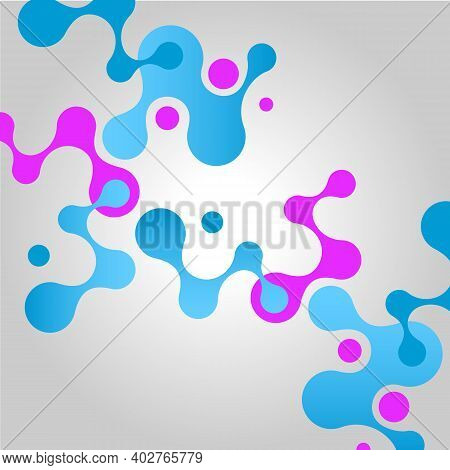 Modern Abstract Pattern With Blue Molecules Together. Medical Research