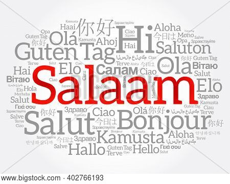 Salaam (hello Greeting In Persian,farsi) Word Cloud In Different Languages Of The World