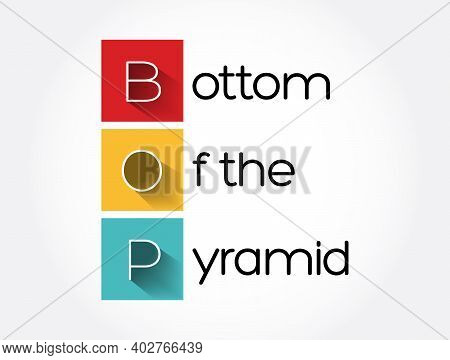 Bop - Bottom Of The Pyramid Acronym, Business Concept Background
