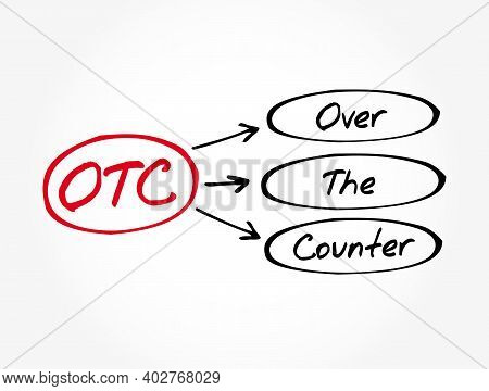 Otc - Over The Counter Acronym, Medical Concept Background