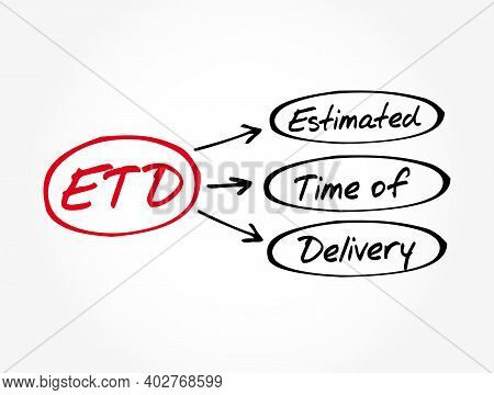 Etd - Estimated Time Of Delivery Acronym, Business Concept Background
