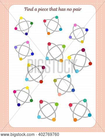 Logic Game For Children. Find Which Shape Is Unpaired. Development Of Attention. Vector Illustration