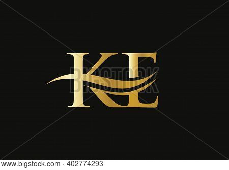Initial Letter Ke Linked Logo For Business And Company Identity. Modern Letter Ke Logo Vector Templa