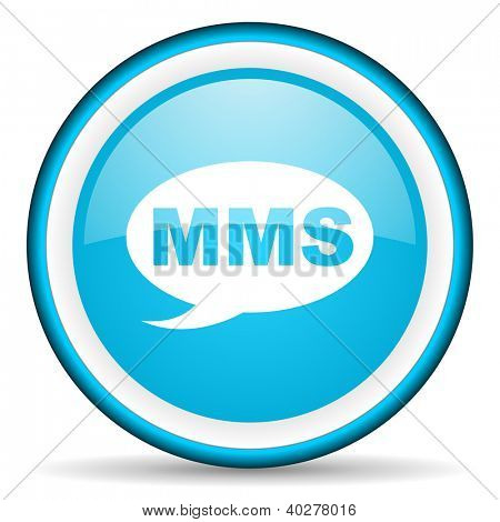 mms บลูไอคอนมันบนพื้นหลังสีขาว