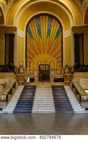 Zgorzelec Gorlitz January 27 2020 Interior With Stairs In Front Of In City House Of Culture
