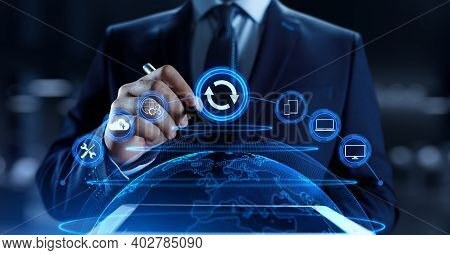 Update Software Upgrade Application New Version On Virtual Screen.