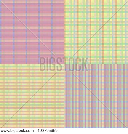 Abstract Checkered Seamless Backgrounds Set. Eps10 Vector.
