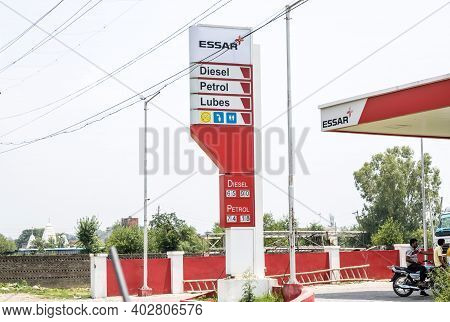 New Delhi - July 20, 2019 - View Of Essar Petrol Fuel Station