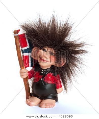 Il Troll norvegese. Isolated On White