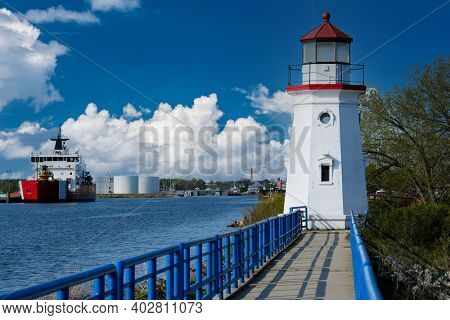 Cheboygan Crib Light, built in 1884, Lake Huron, Michigan, USA