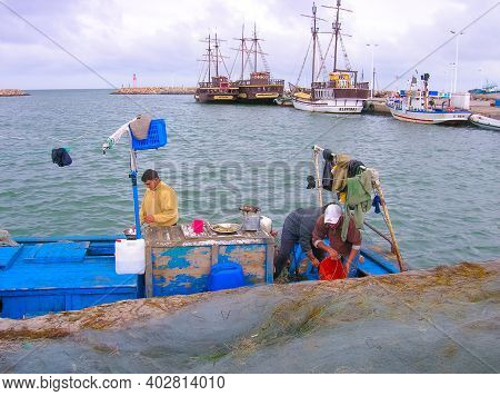 The Local People At Port Of Djerba In Tunisia