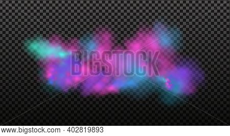 Colorful Fog, Ink Swirling Smoke Isolated, Transparent Special Effect. Bright Vector Cloudiness, Mis