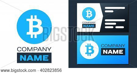Logotype Cryptocurrency Coin Bitcoin Icon Isolated On White Background. Physical Bit Coin. Digital C