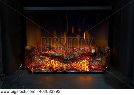 Flickering Effects Ceramic Wood Logs In Electronic Firebox