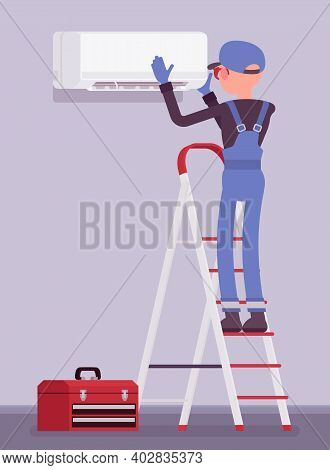 Air Conditioner Unit Installation, Fixing, Ac Repair. Service Technician, Professional Installer Of 