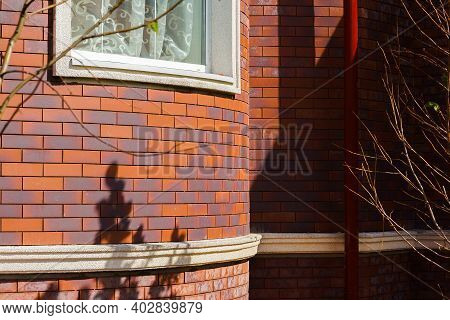 Clinker Brick Of Brown Color. Clinker Thermal Panels For Finishing The Facade Of The House. Tiles Fo