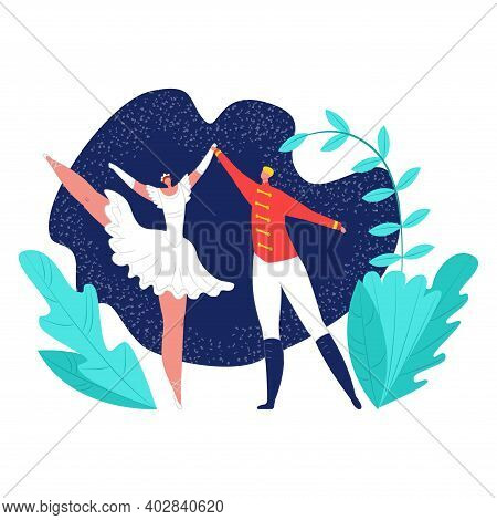 Professional Woman And Man Character Together Dancer Classic Dancer, People Beautiful Suit Flat Vect
