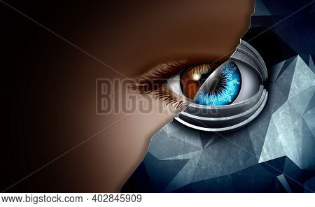 Technology In Human And Machine Concept As Advanced Tech Or Robots Taking Over Humanity And People M