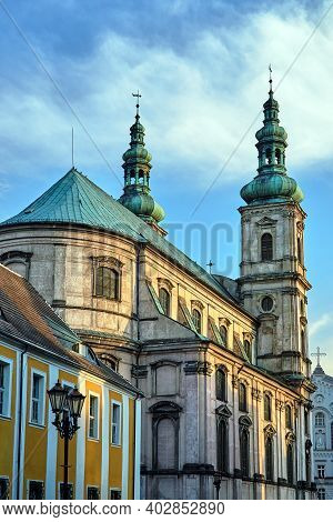 Belfries Of The Baroque Church Of The Jesuit Monastery In The City Of Nysa