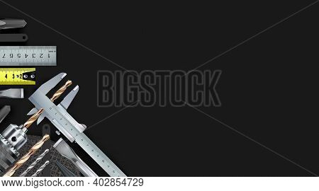 Locksmith Decorative Corner Composition On Theme Of Craft Hand Metal Processing And Work Skill. 3d S