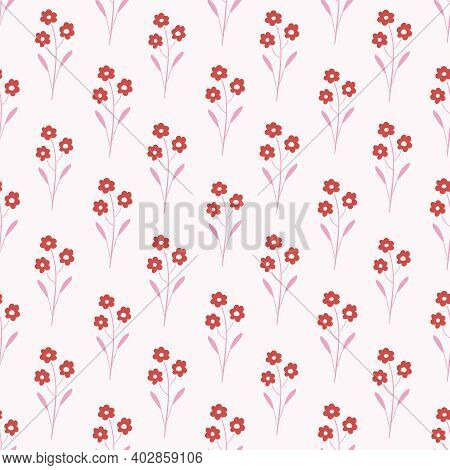 Red And Pink Trio Daisies Repeating Pattern