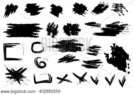 Vector Hand Drawn Illustration. Watercolor Brush Texture. Vector Stroke. Grunge Brush. Stock Image. 