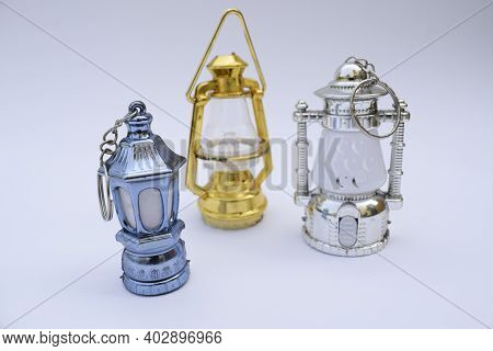 Miniature Lantern Lamp With Led Light Used As Party Props At Night For Occasions And Indian Festival